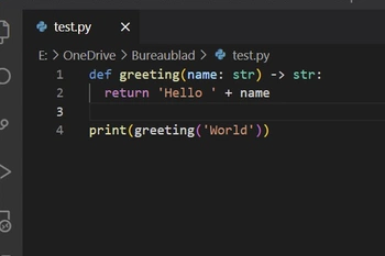 Visual Studio Code met Python-code