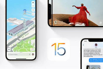 iPhones met iOS 15-logo