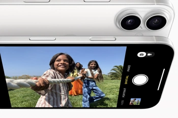 Foto van een iPhone 16 van voor en achter