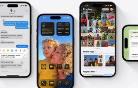 Screenshot van iPhones met daarop iOS 18