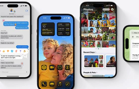 Screenshot van iPhones met daarop iOS 18