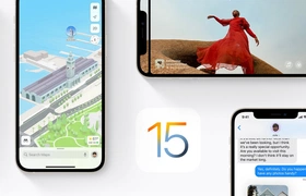 iPhones met iOS 15-logo