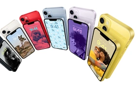 Foto van een aantal iPhones op een rij