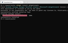 Screenshot winget in Windows Terminal