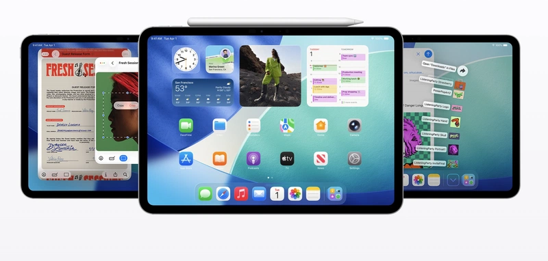 Screenshot van iPads met daarop iPadOS 26