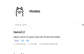 Screenshot of Ollamas website