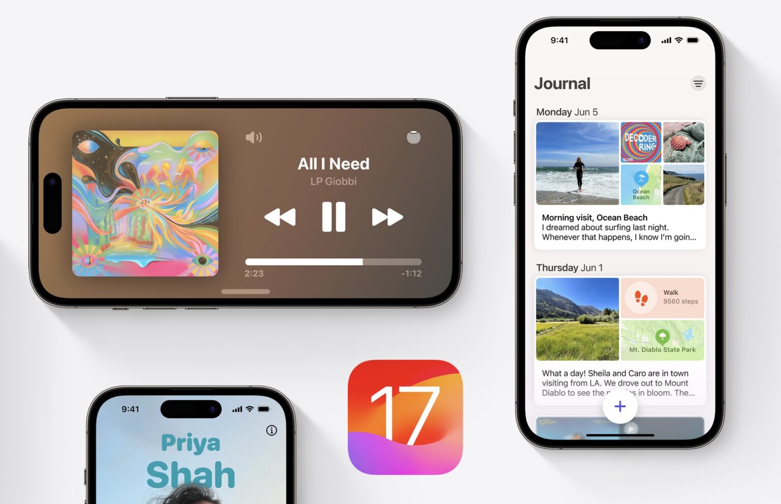 iOS 17 op verschillende iPhones