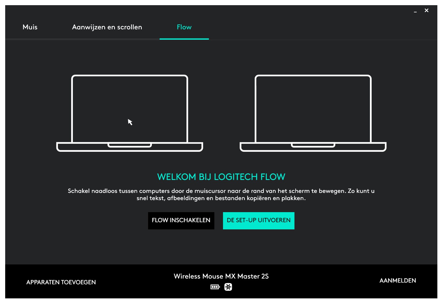 Screenshot Logitech Options: Flow