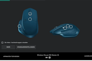 Screenshot Logitech Options-hoofdscherm
