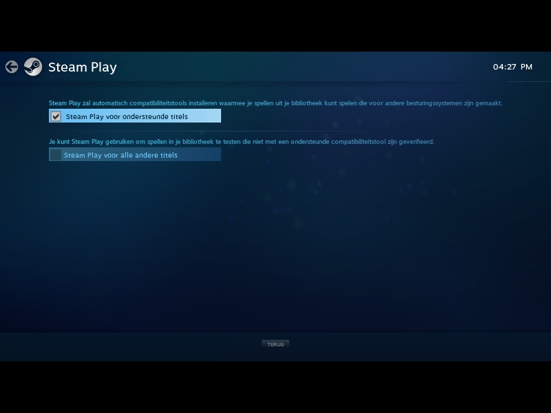 Screenshot SteamOS-opzetwizard