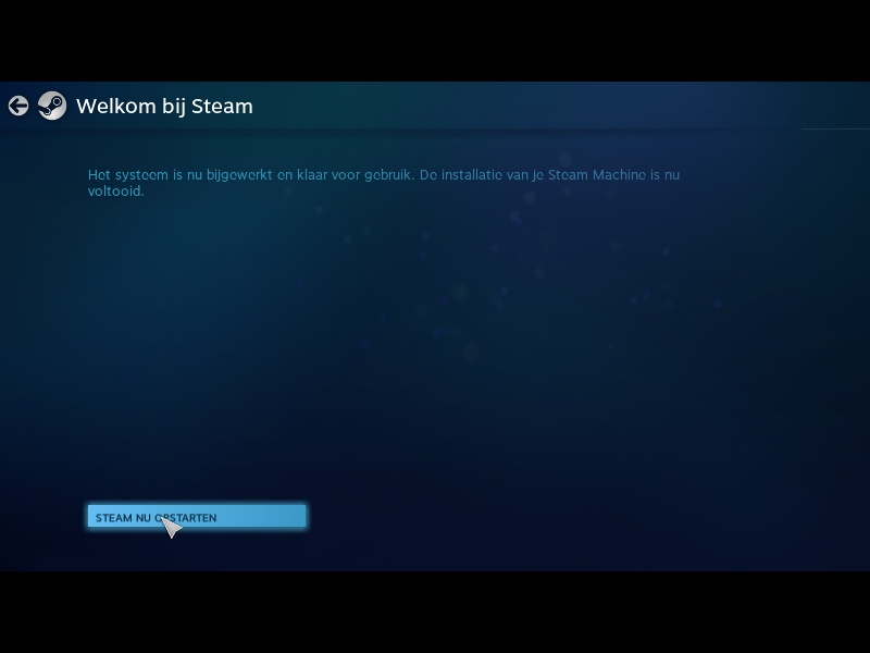 Screenshot SteamOS-opzetwizard