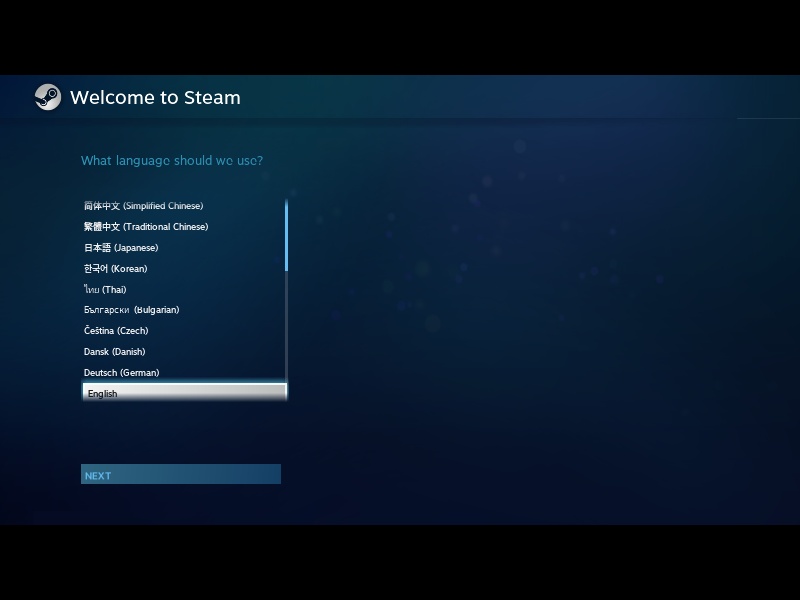 Screenshot SteamOS-opzetwizard