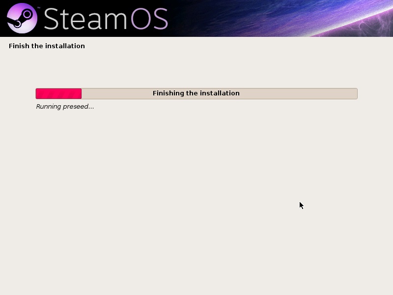 Screenshot SteamOS-installatie