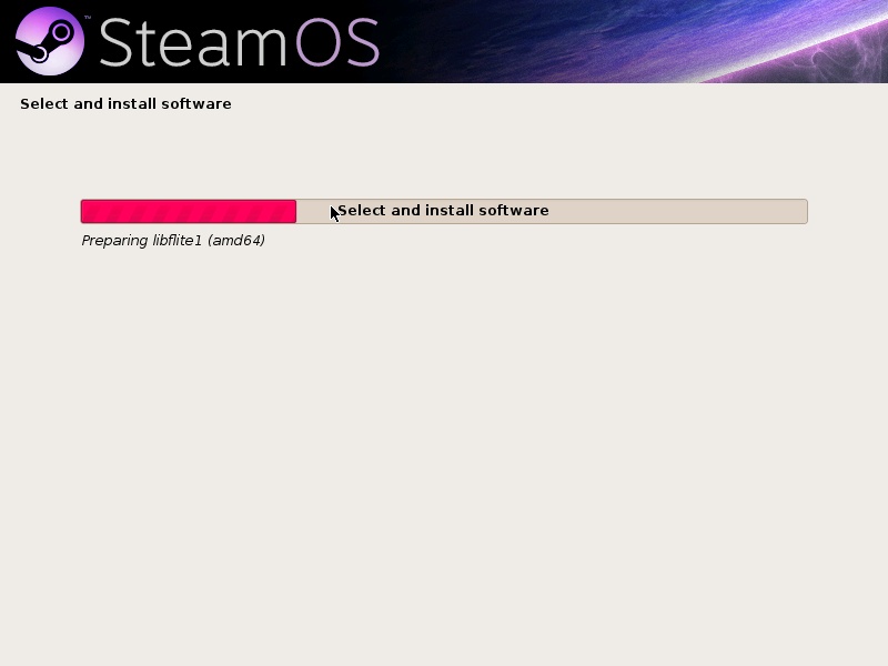 Screenshot SteamOS-installatie