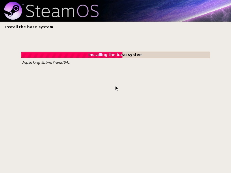 Screenshot SteamOS-installatie