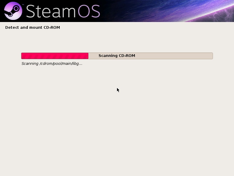 Screenshot SteamOS-installatie