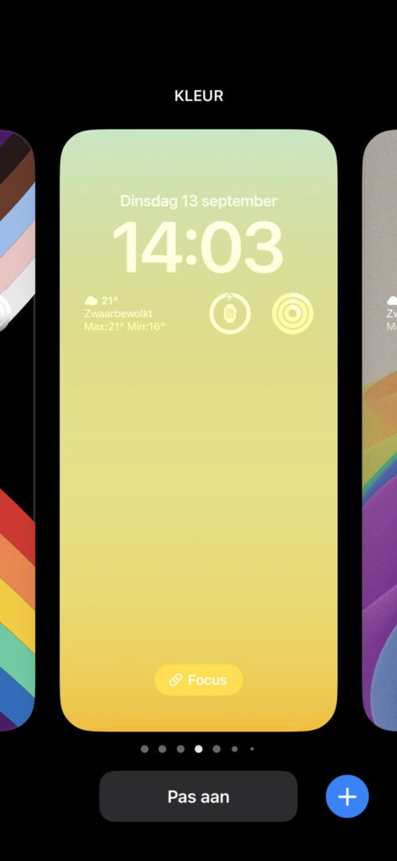 Screenshot overzicht van achtergronden.
