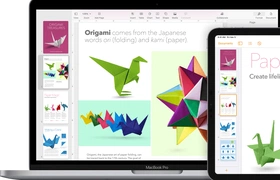 Foto van iPad en Mac met dezelfde presentatie