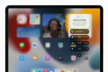 Foto van iPad met Bedieningspaneel geopend op Focus-profielen