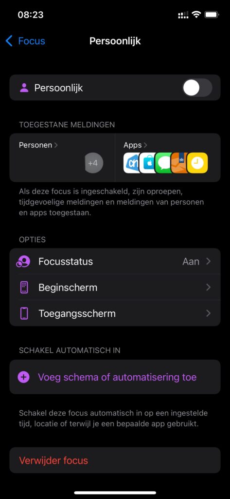 Screenshot van Focus Persoonlijk