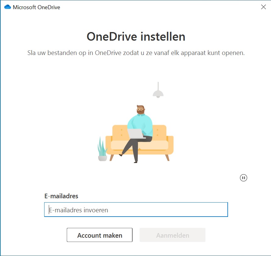 Screenshot OneDrive opzetten