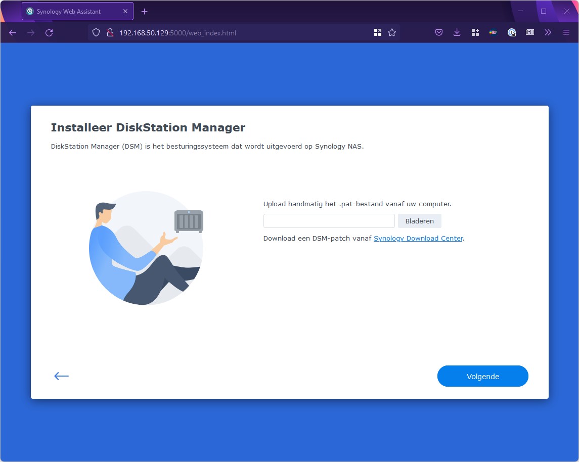 Screenshot stap 2 Synology opzetten