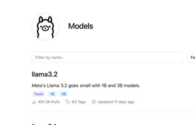 Screenshot van Ollama's website