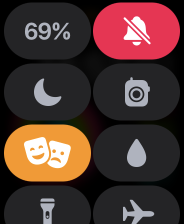 Screenshot watchOS van het bedieningspaneel