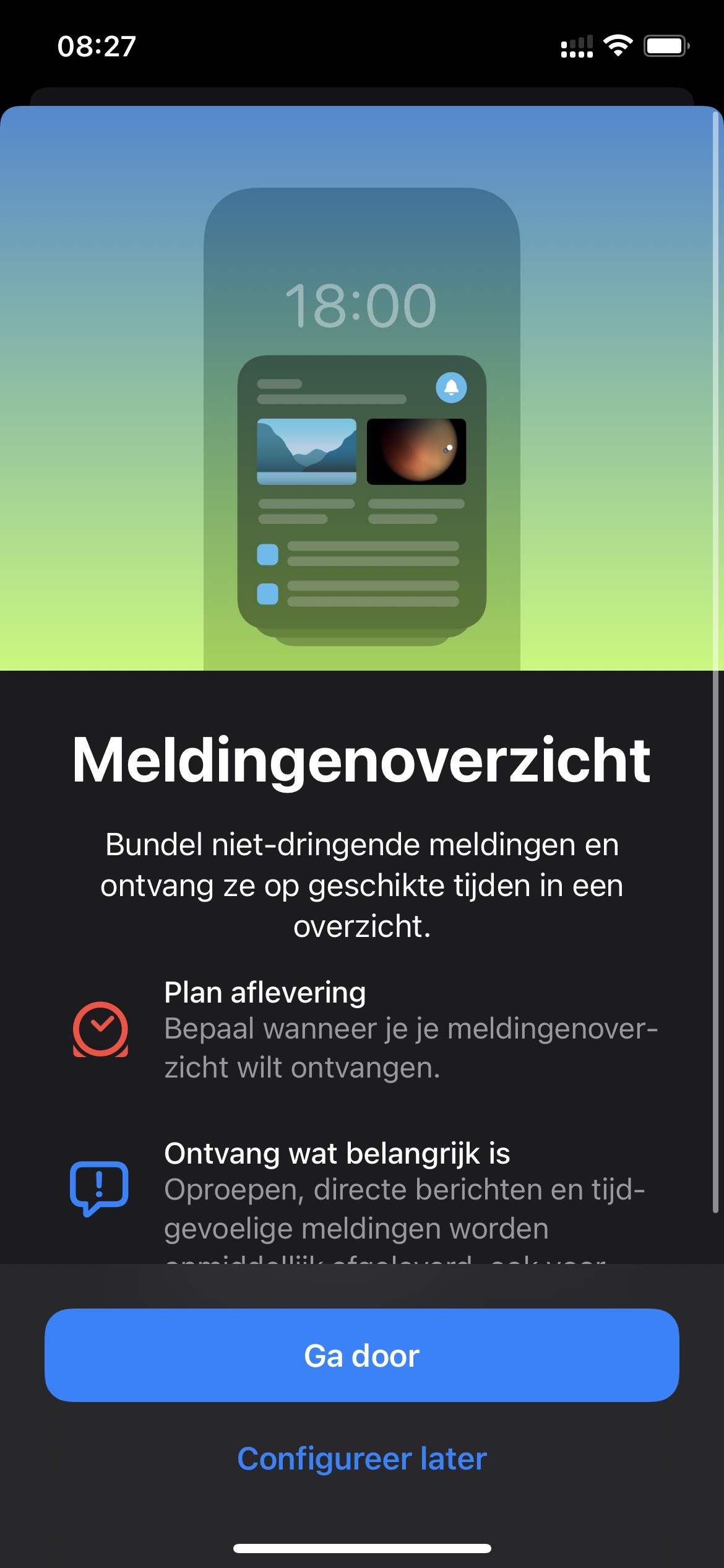 Screenshot introductie Gepland overzicht