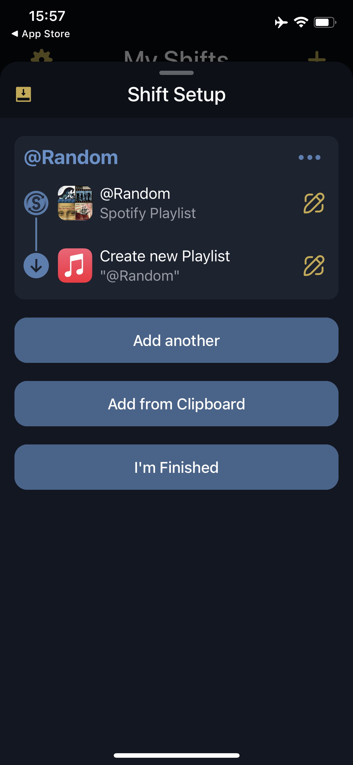 Screenshot SongShift playlist overzetten van Spotify naar Apple Music