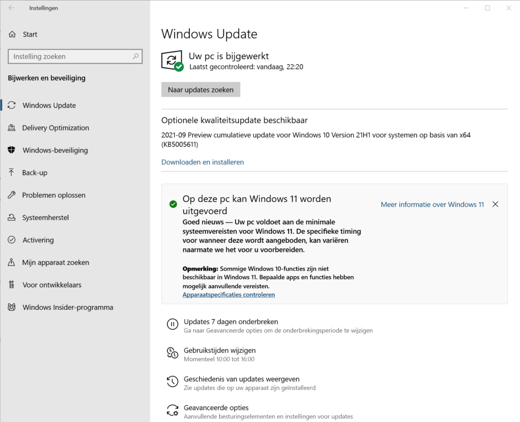 Screenshot Windows-update