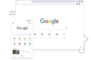 Google Chrome op laptop en smartphone