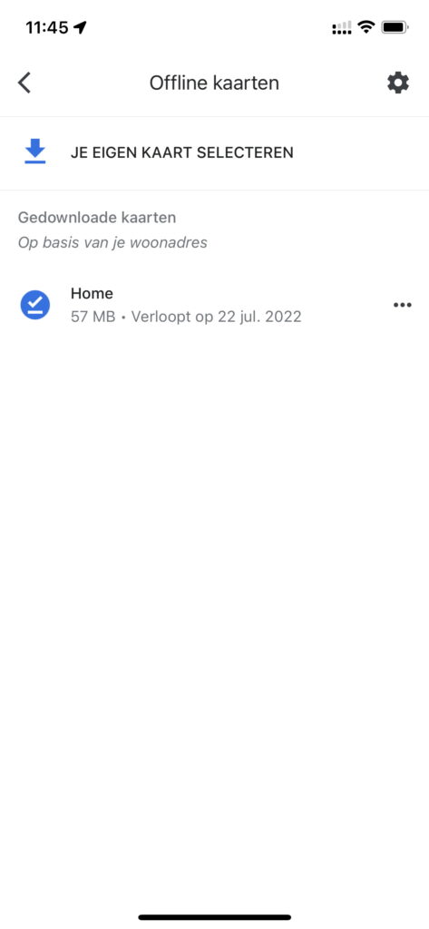 Screenshot download je eigen kaart