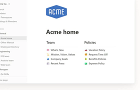 Screenshot van Notion