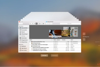 Screenshot van MacBook met Time Machine actief