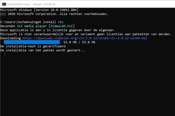 Screenshot van Winget