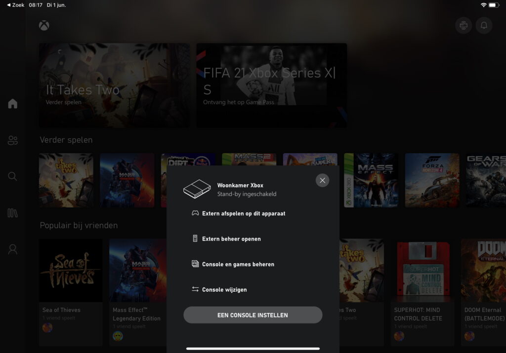 Screenshot Xbox-app games streamen