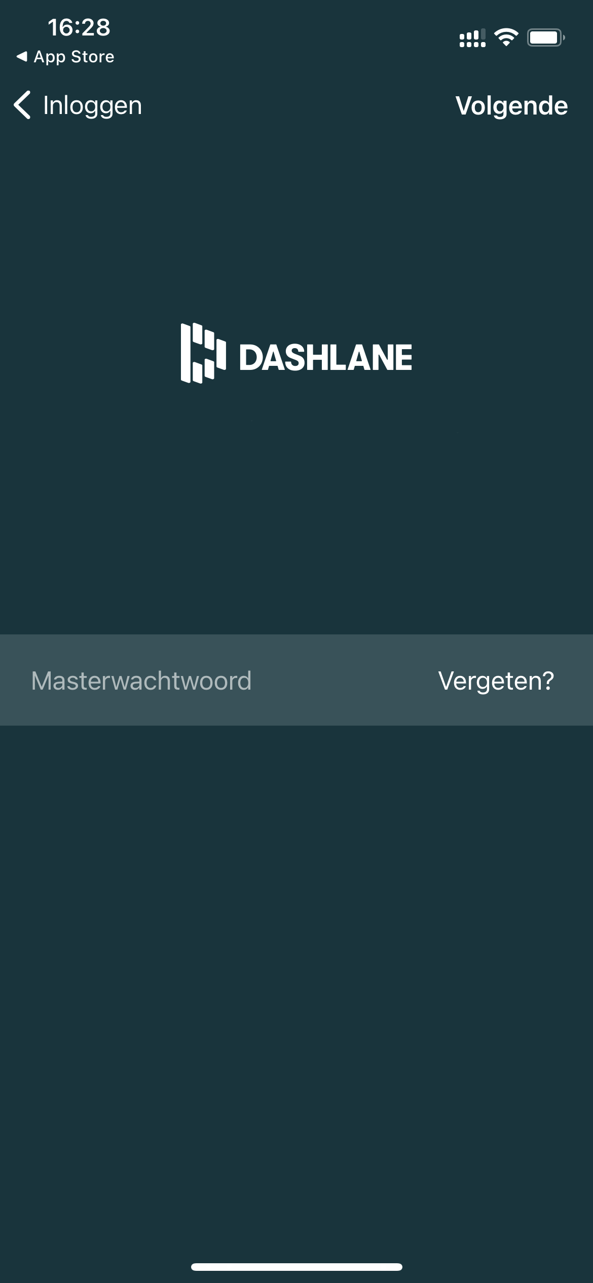 Screenshot inloggen op iOS Dashlane