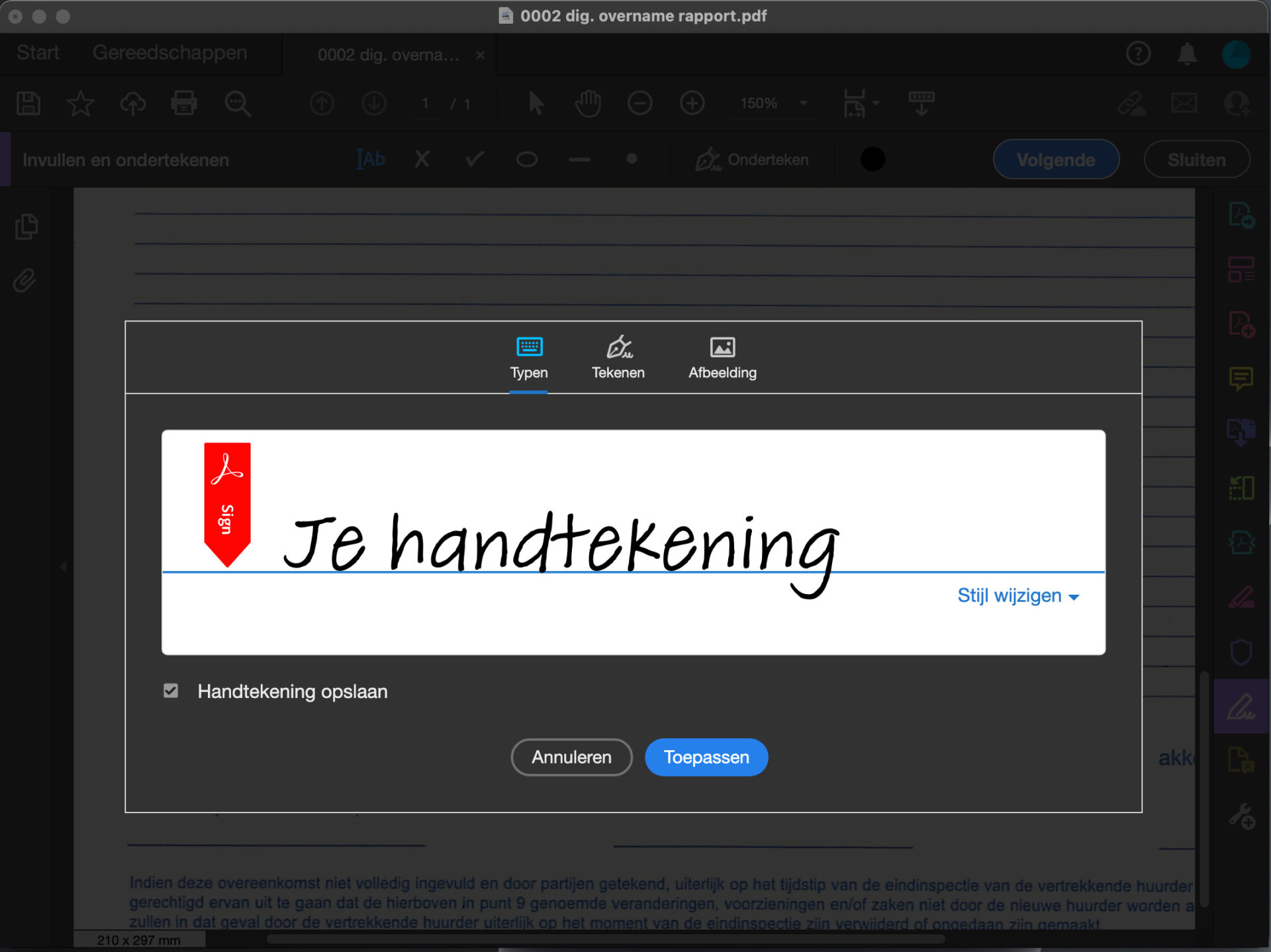 Screenshot handtekening maken