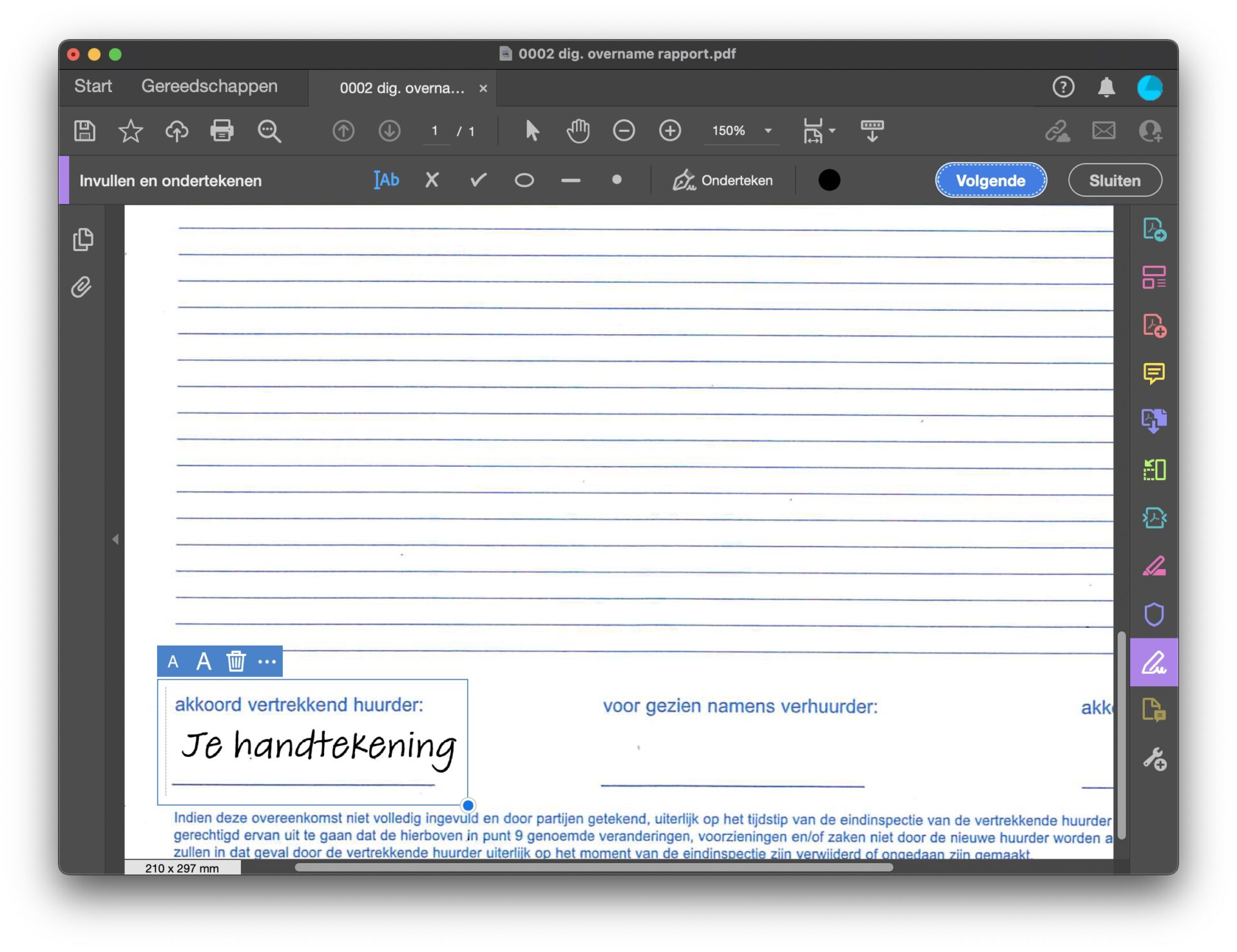 Screenshot handtekening in document invoegen.