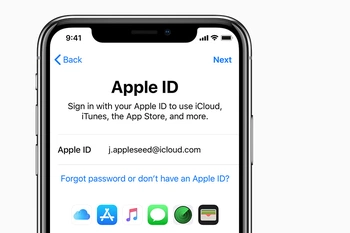 Screenshot inloggen op Apple ID op iPhone