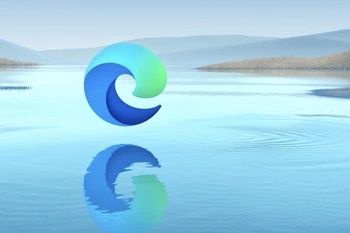 Edge logo op water