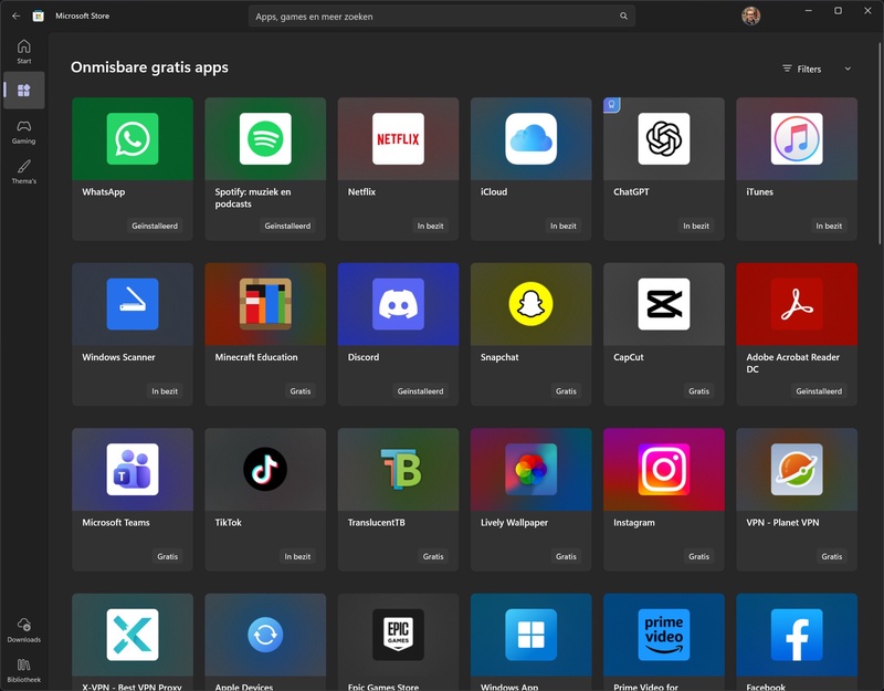 Screenshot Microsoft Store