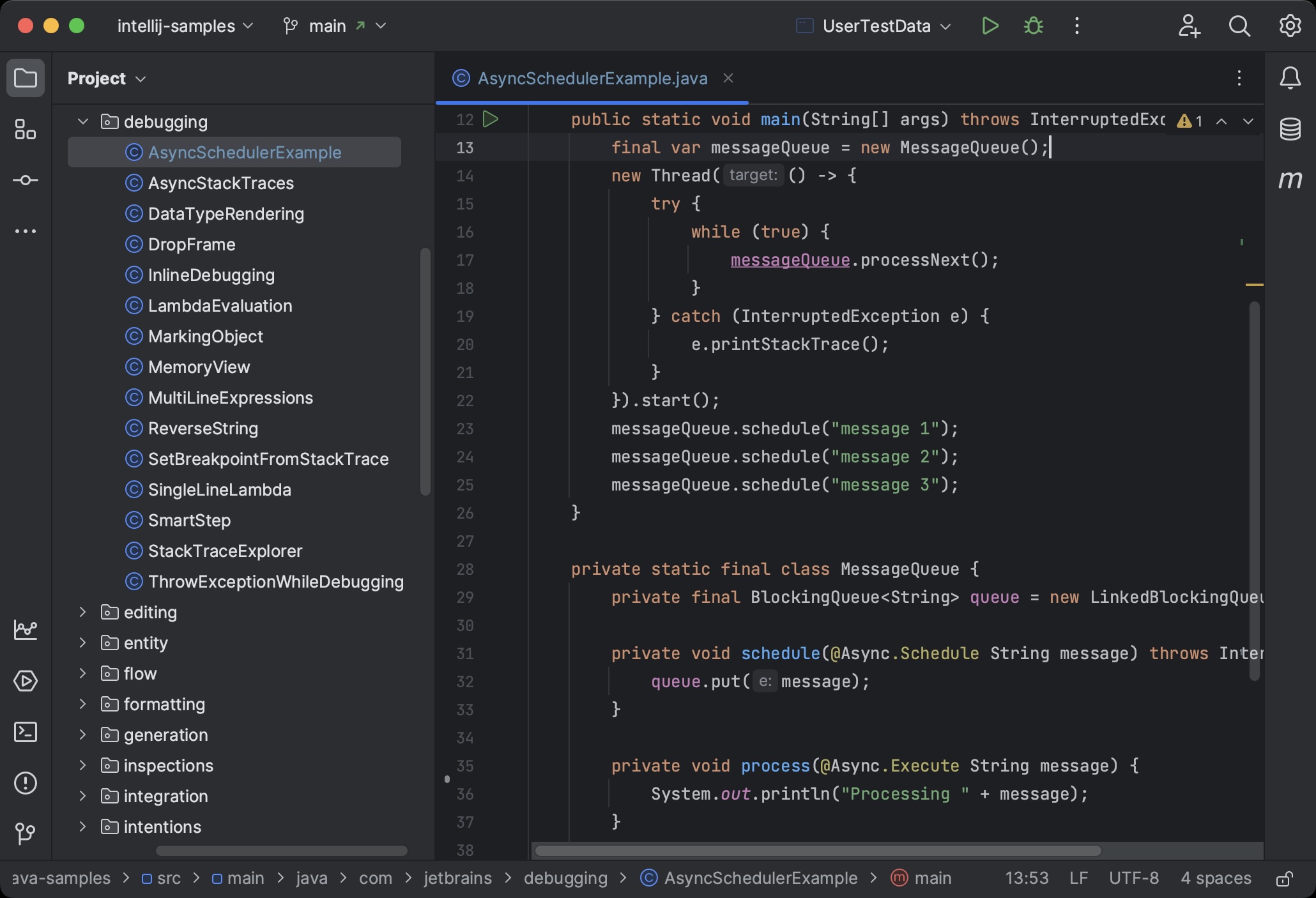 Screenshot of IntelliJ