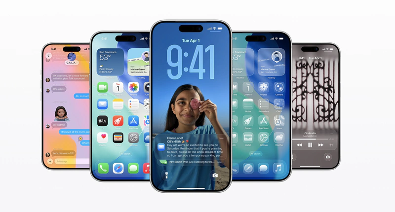 Foto van iPhones met iOS 26 erop