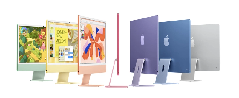 Foto van iMacs op een rij