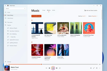 Screenshot hoofdscherm mediaspeler Windows 11