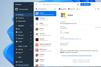 Screenshot hoofdscherm 1Password 8