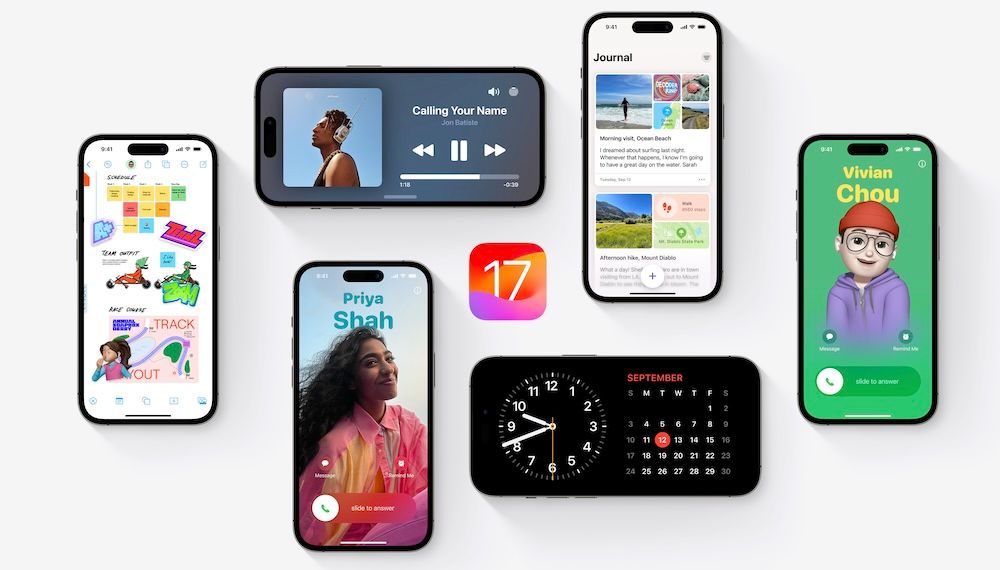 Foto van aantal iPhones met daarop iOS 17