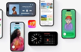 Foto van aantal iPhones met daarop iOS 17